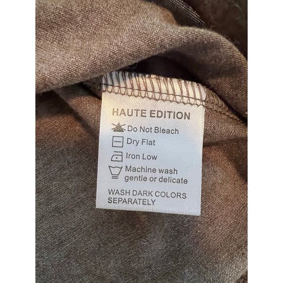 NWT Haute Edition Long Sleeve Lightweight Pullover Sweater Top Taupe - XL - Picture 4 of 7